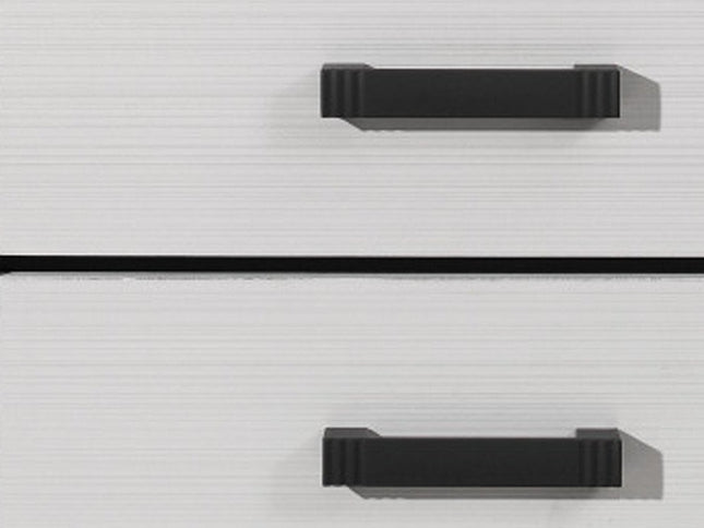 25" White Wood Two Drawer Nightstand