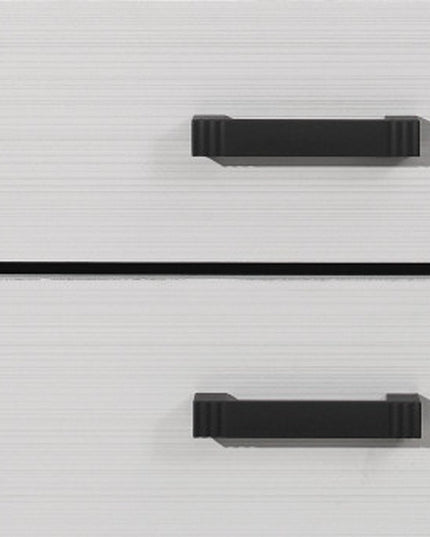 25" White Wood Two Drawer Nightstand