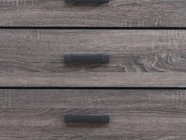 31" Grey Solid Wood Five Drawer Chest