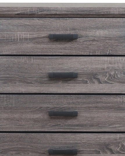 31" Grey Solid Wood Five Drawer Chest