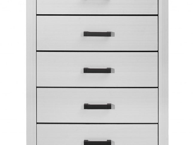 31" White Wood Five Drawer Standard Chest