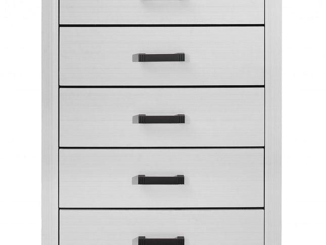 31" White Wood Five Drawer Standard Chest