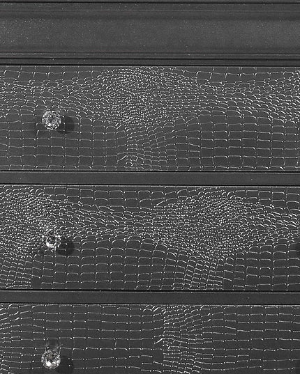 31" Metallic Grey Solid Wood Five Drawer Chest