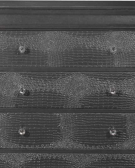 31" Metallic Grey Solid Wood Five Drawer Chest