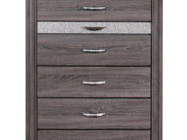 62" Grey Solid Wood Nine Drawer Double Dresser