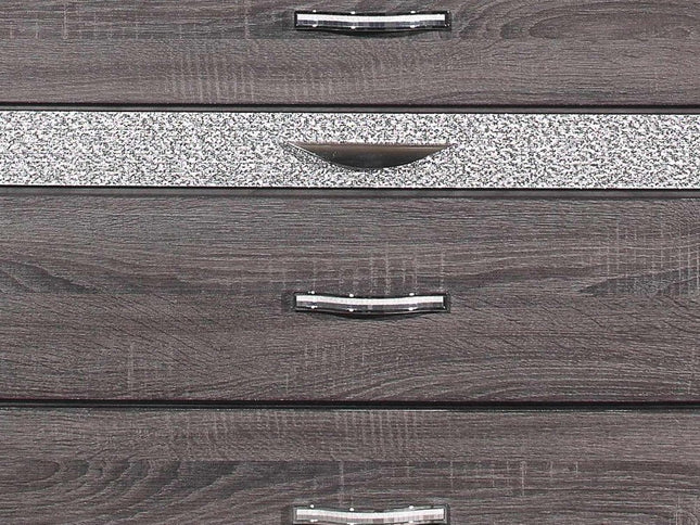 35" Grey Manufactured Wood Six Drawer Chest