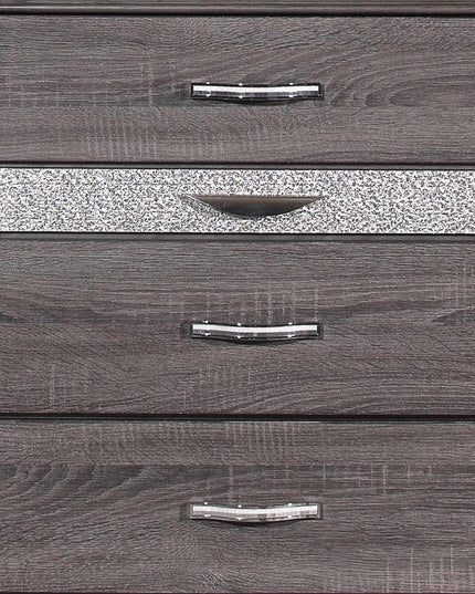 35" Grey Manufactured Wood Six Drawer Chest