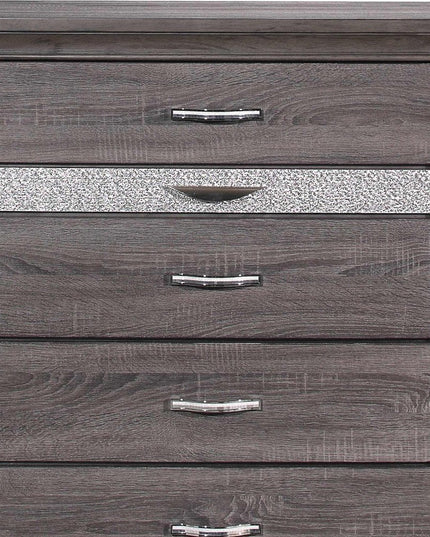 35" Grey Manufactured Wood Six Drawer Chest