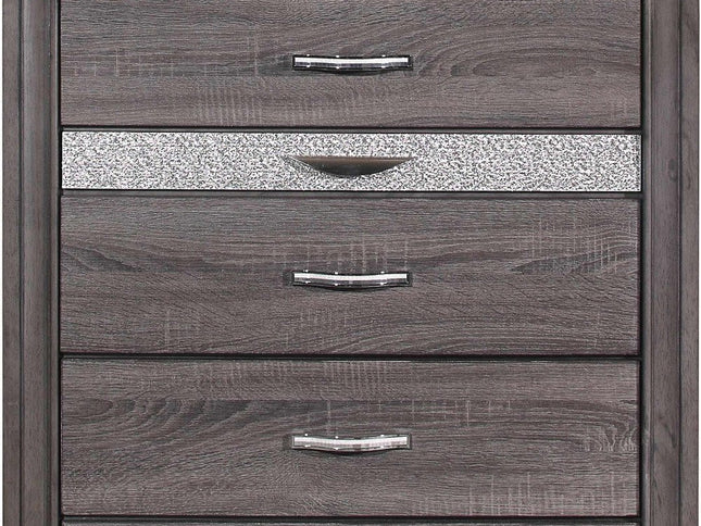 62" Grey Solid Wood Nine Drawer Double Dresser