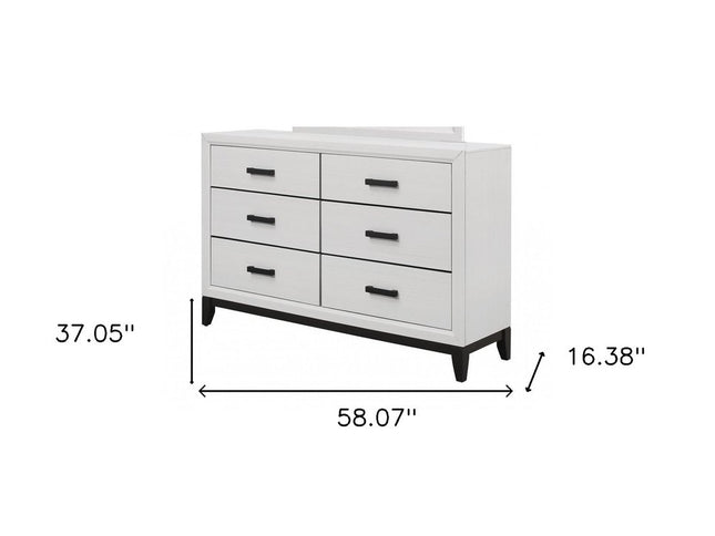 31" White Wood Five Drawer Standard Chest