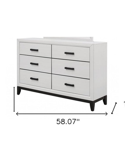 31" White Wood Five Drawer Standard Chest