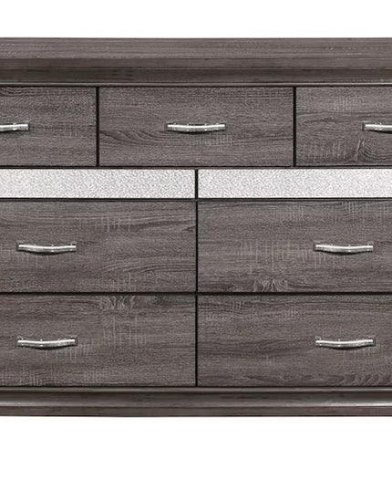 35" Grey Manufactured Wood Six Drawer Chest