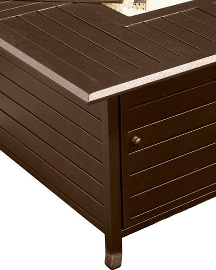 42000 BTU 45" Bronze Aluminum Propane Square Fire pit table With Cover