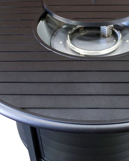 42000 BTU 48" Black Aluminum Propane Round Fire pit table With Cover