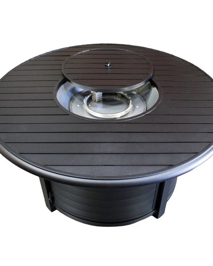 42000 BTU 48" Black Aluminum Propane Round Fire pit table With Cover