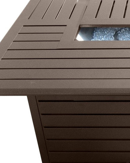 42000 BTU 36" Bronze Aluminum Propane Rectangular Fire pit table With Cover