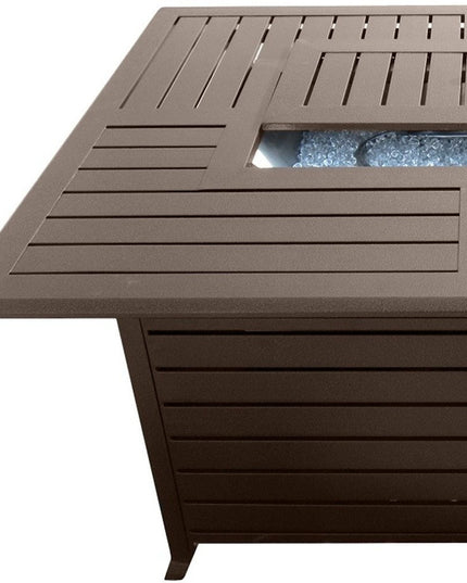 42000 BTU 36" Bronze Aluminum Propane Rectangular Fire pit table With Cover