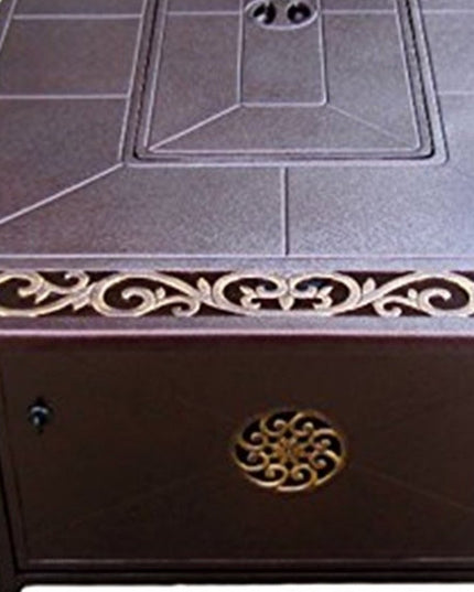 42000 BTU 35" Bronze Aluminum Propane Rectangular Fire pit table With Cover