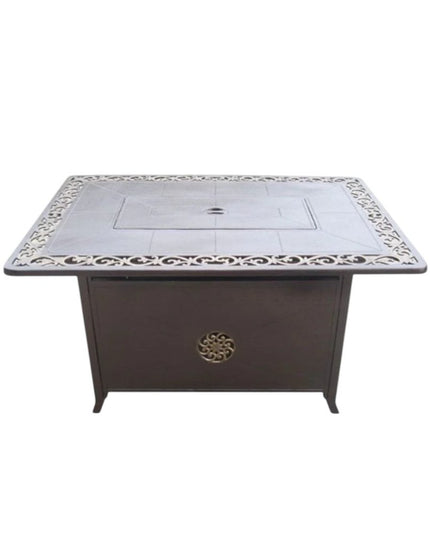 42000 BTU 35" Bronze Aluminum Propane Rectangular Fire pit table With Cover