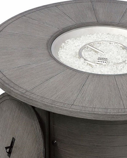 42000 BTU 44" Gray Aluminum Propane Round Fire pit table With Cover