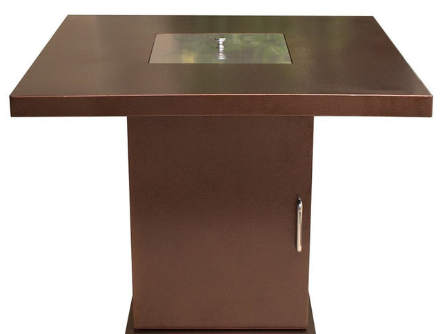 40000 BTU 30" Antiqued Bronze And Gold Steel Propane Square Fire pit table With Cover