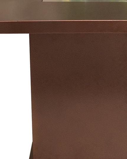 40000 BTU 30" Antiqued Bronze And Gold Steel Propane Square Fire pit table With Cover