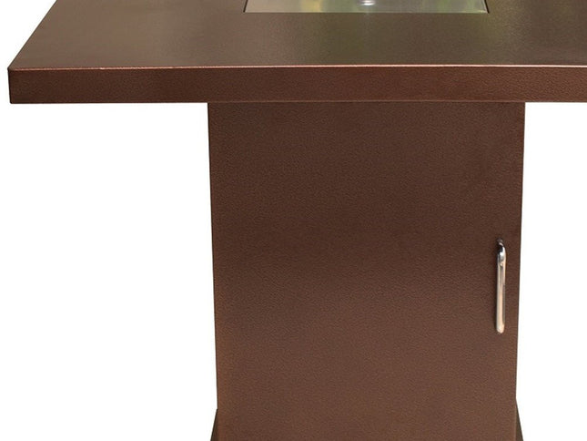 40000 BTU 30" Antiqued Bronze And Gold Steel Propane Square Fire pit table With Cover