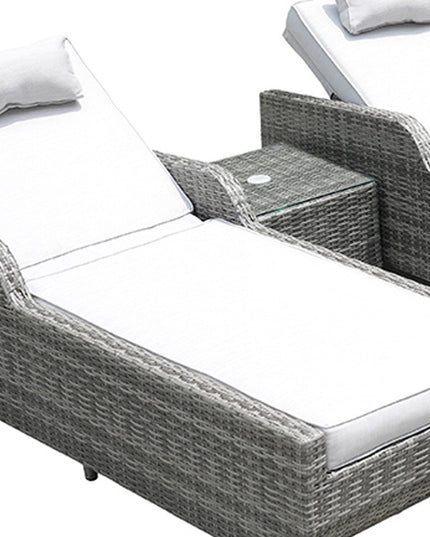 Twelve Piece Outdoor Gray Wicker Multiple Chairs Seating Group Fire Pit Included with White Cushions