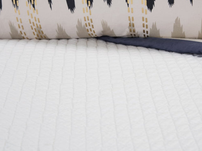 White Checkered King Quilt