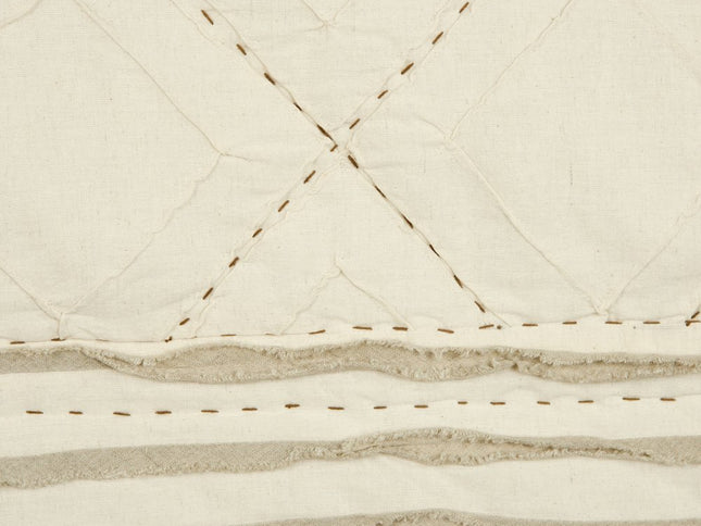 Ivory Geometric Queen Quilt