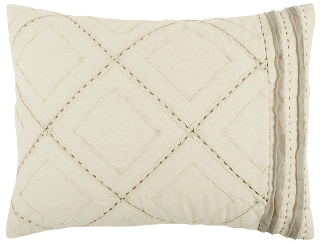 Ivory Geometric Queen Quilt