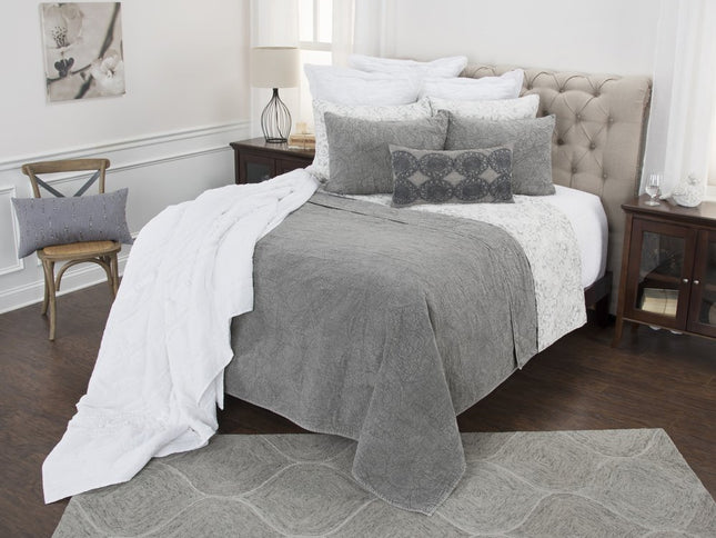 Gray Damask King Quilt
