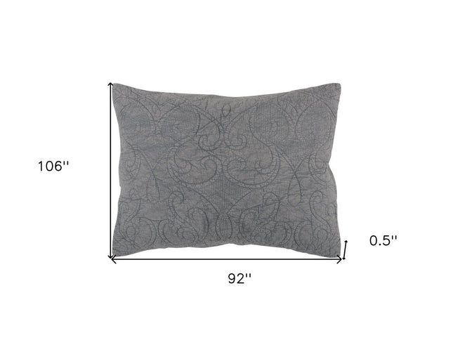 Gray Damask King Quilt