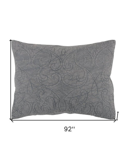Gray Damask Queen Quilt