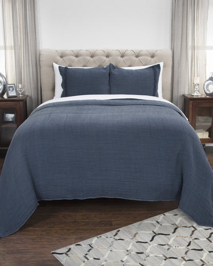 Indigo Checkered King Quilt