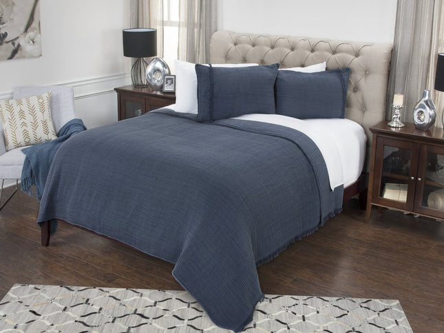 Indigo Checkered King Quilt