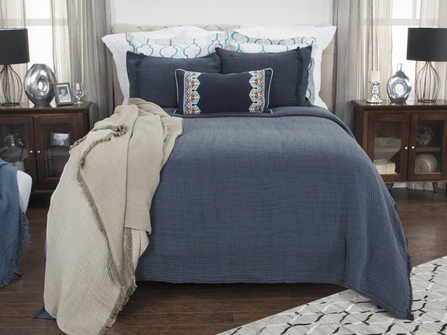 Indigo Checkered King Quilt