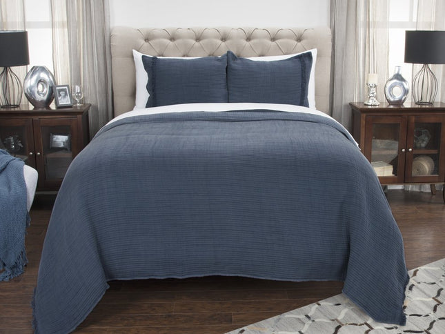 Indigo Checkered Queen Quilt