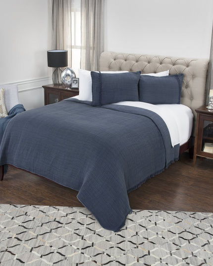 Indigo Checkered Queen Quilt