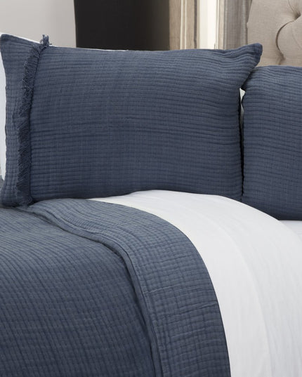 Indigo Checkered Queen Quilt