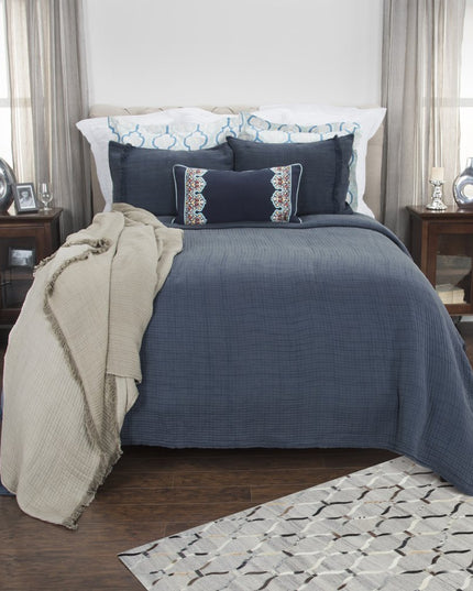 Indigo Checkered Queen Quilt