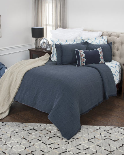 Indigo Checkered Queen Quilt