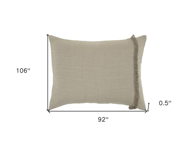 Natural Checkered King Quilt