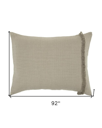 Natural Checkered King Quilt