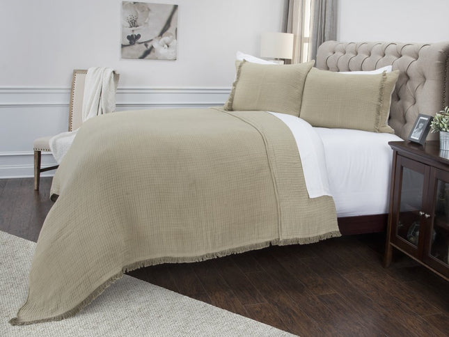 Natural Checkered King Quilt