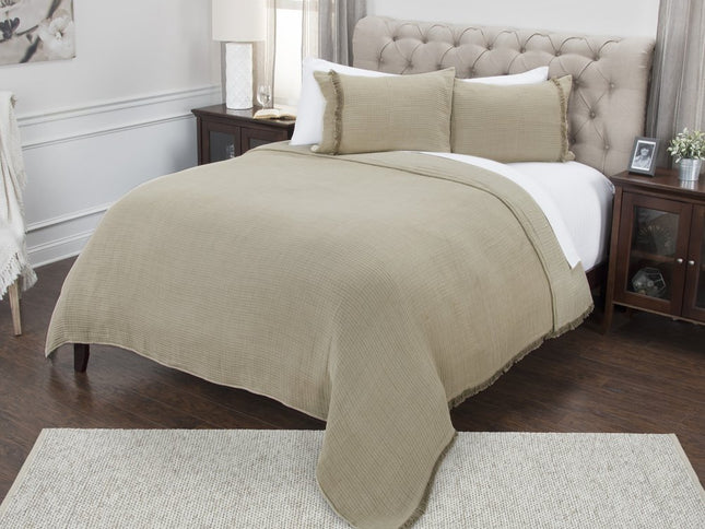 Natural Checkered King Quilt