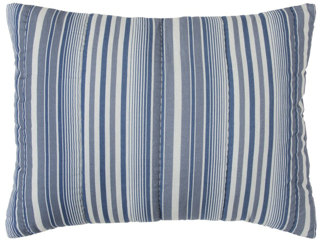Blue And White Striped King Quilt