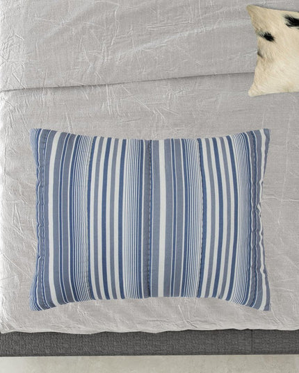 Blue And White Striped Queen Quilt