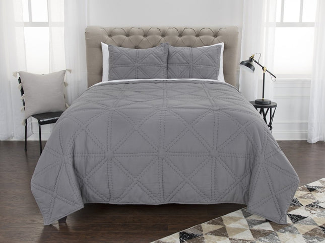 Gray Geometric King Quilt