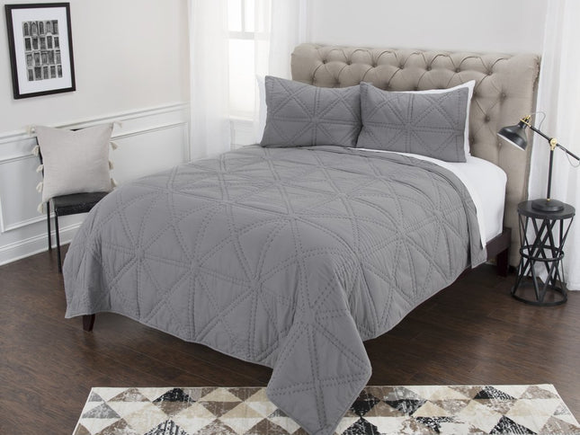 Gray Geometric King Quilt